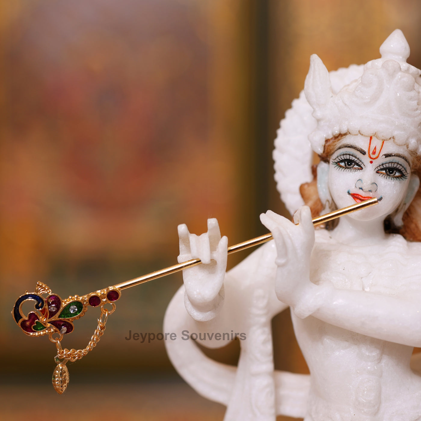 9" Radha And Krishna Idols Pair in Pure White Marble | Handcrafted Murti Set by Jeypore Souvenirs