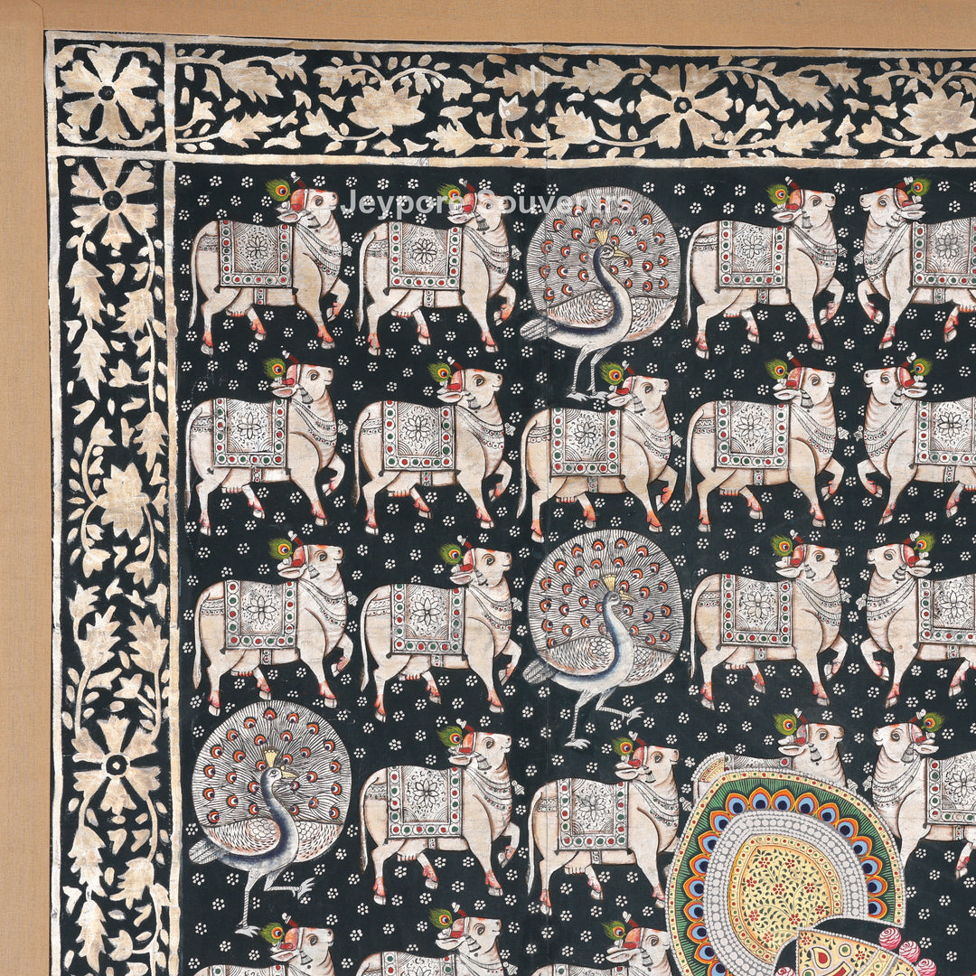 Shrinathji with Sacred Cows – Hand-Painted Pichwai