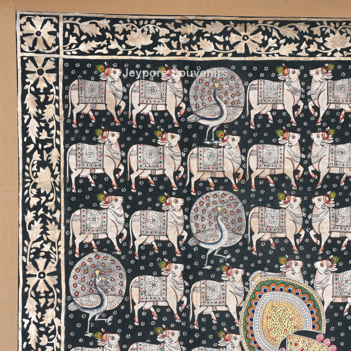 Shrinathji with Sacred Cows – Hand-Painted Pichwai