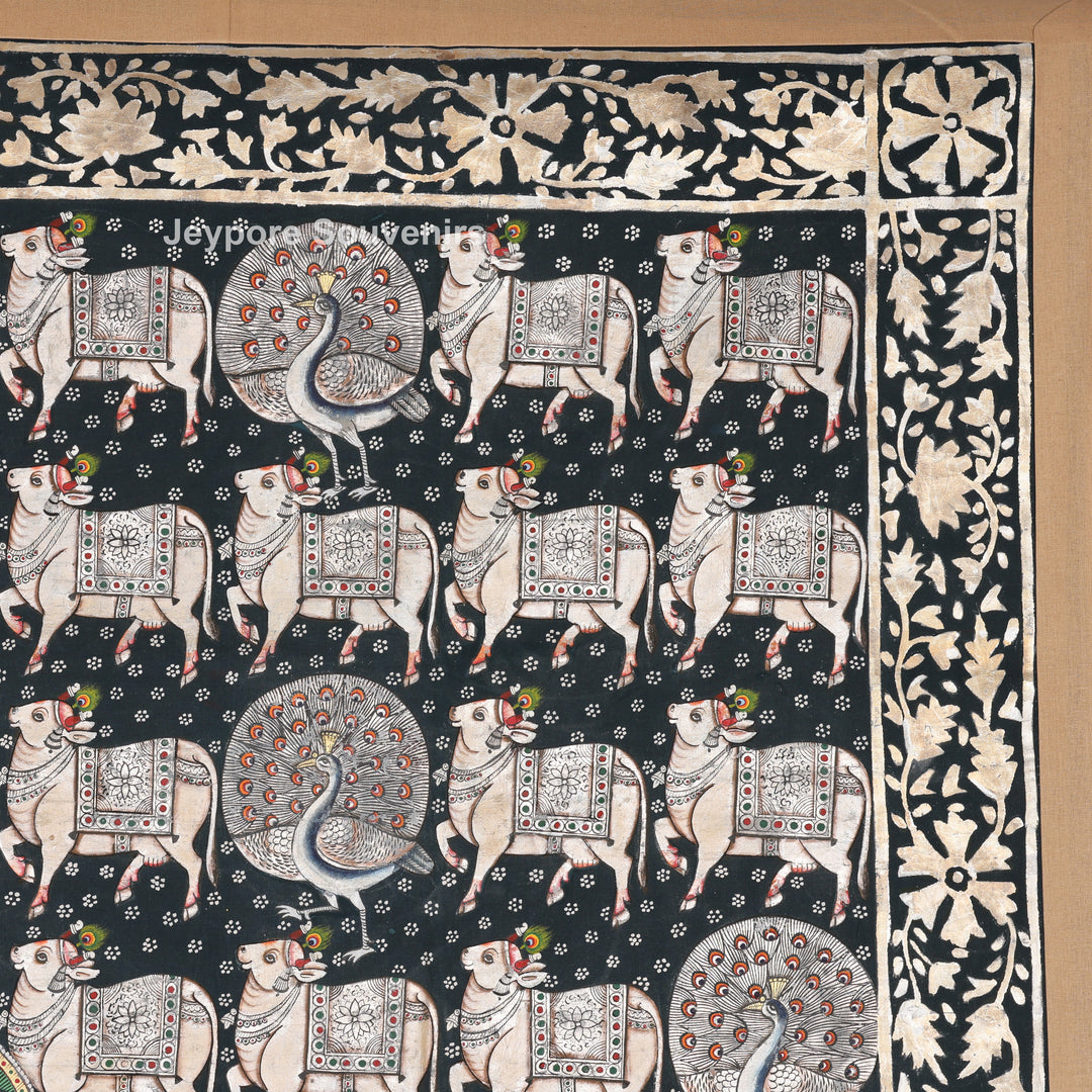 Shrinathji with Sacred Cows – Hand-Painted Pichwai