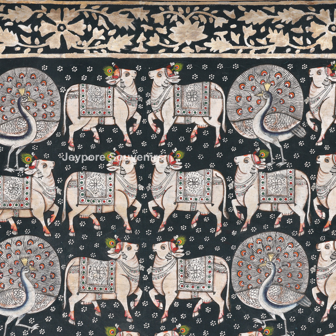 Shrinathji with Sacred Cows – Hand-Painted Pichwai
