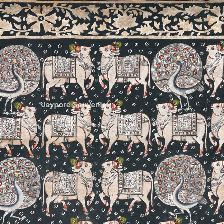Shrinathji with Sacred Cows – Hand-Painted Pichwai