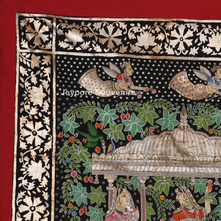 Hand-Painted Pichwai Shrinathji Painting with real silver and gold leaf work