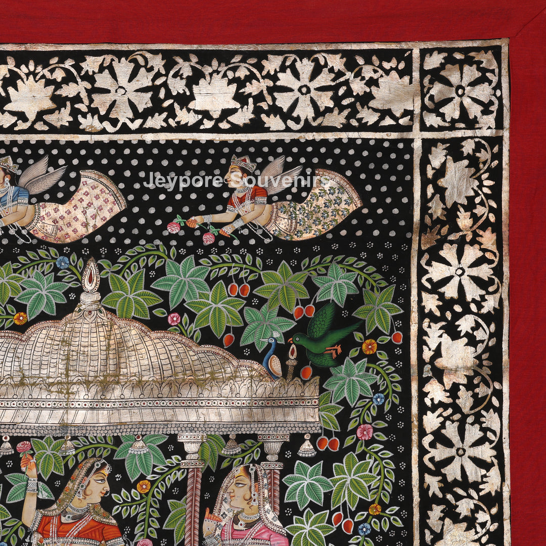 Hand-Painted Pichwai Shrinathji Painting with real silver and gold leaf work