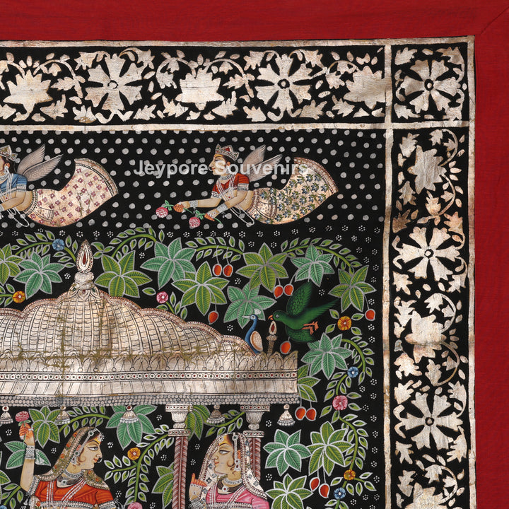 Hand-Painted Pichwai Shrinathji Painting with real silver and gold leaf work
