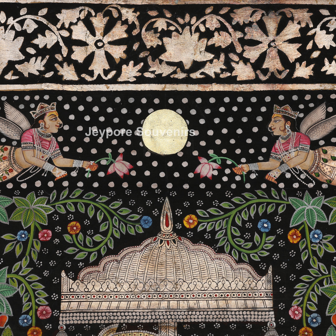Hand-Painted Pichwai Shrinathji Painting with real silver and gold leaf work