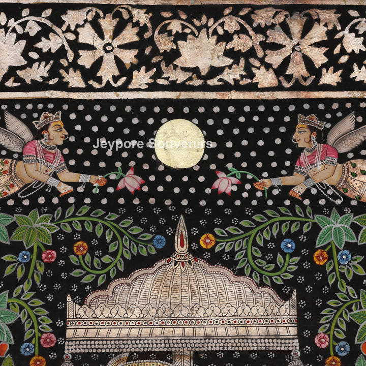Hand-Painted Pichwai Shrinathji Painting with real silver and gold leaf work