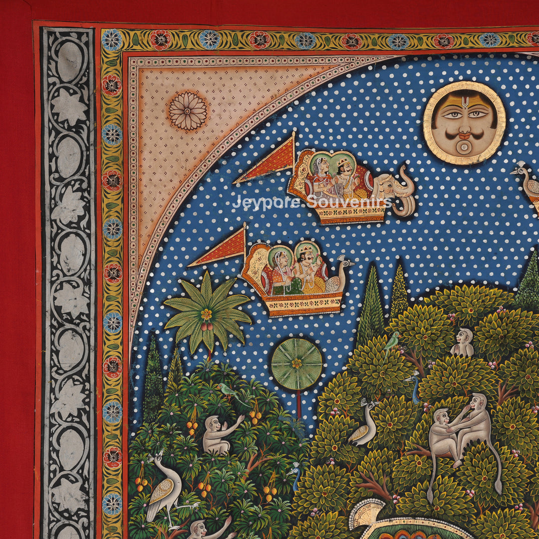 Hand-Painted Pichwai Shrinathji Painting on Cotton Cloth