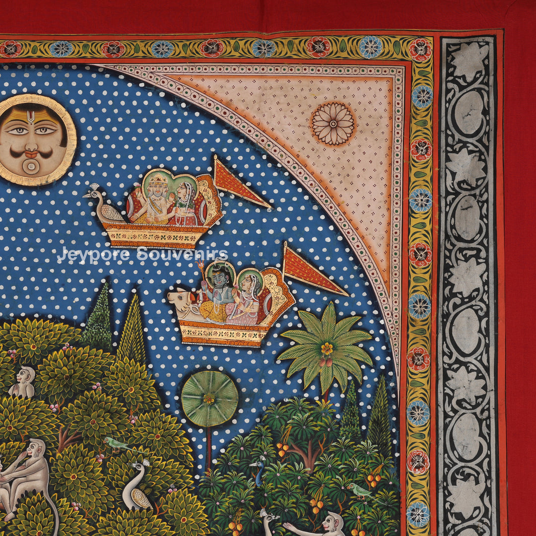 Hand-Painted Pichwai Shrinathji Painting on Cotton Cloth