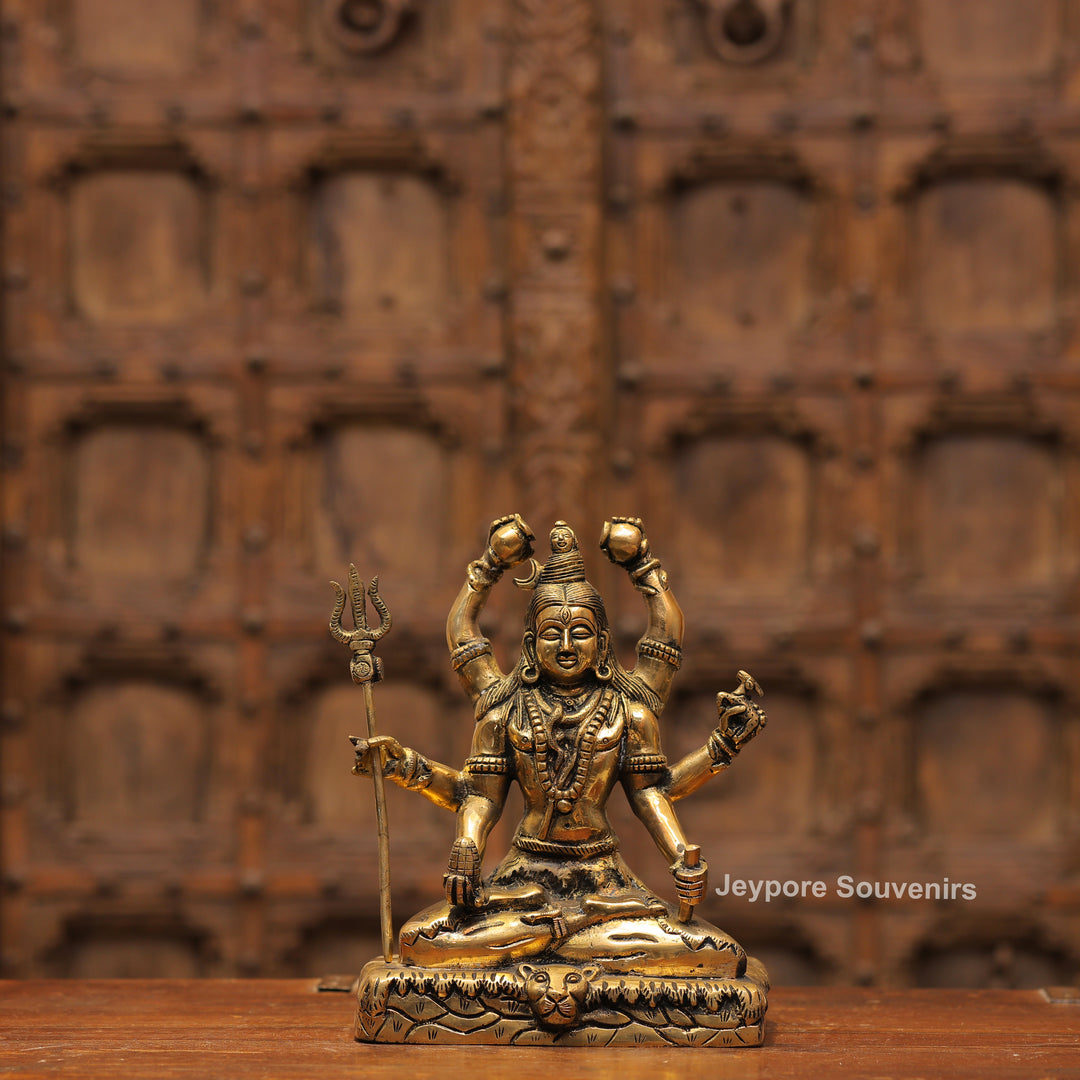 Handcrafted Brass Mahamrityunjaya Shiva Statue | Lord Shiva Murti