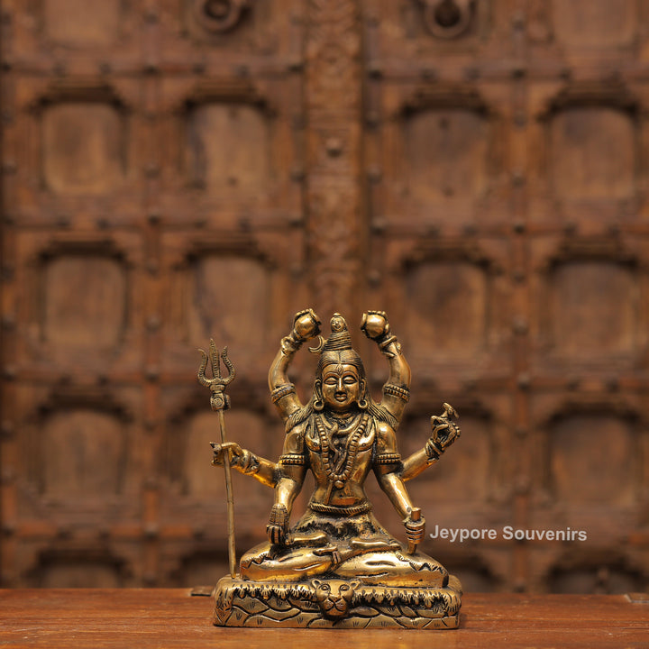 Handcrafted Brass Mahamrityunjaya Shiva Statue | Lord Shiva Murti