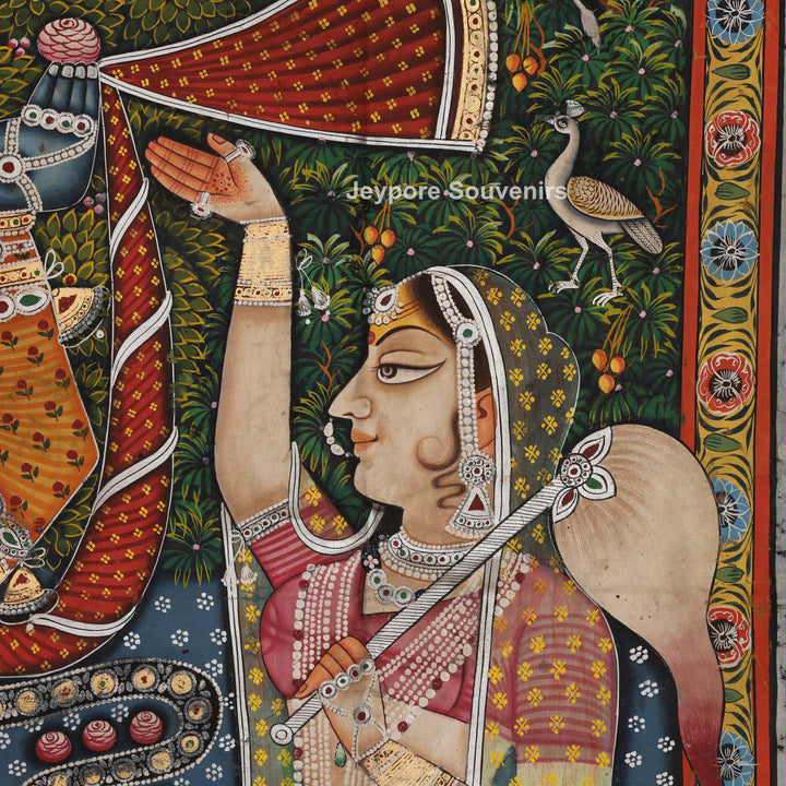 Hand-Painted Pichwai Shrinathji Painting on Cotton Cloth