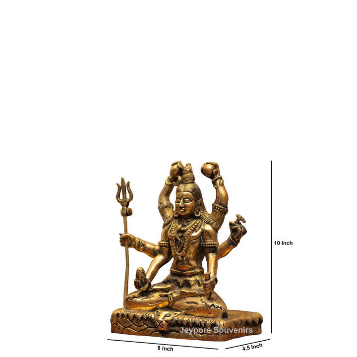 Handcrafted Brass Mahamrityunjaya Shiva Statue | Lord Shiva Murti