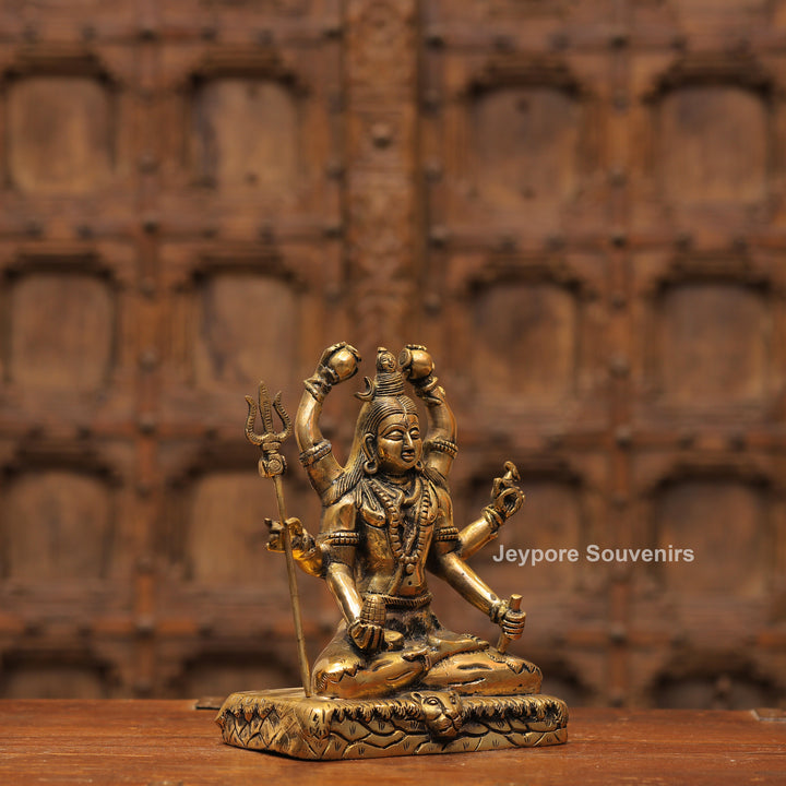 Handcrafted Brass Mahamrityunjaya Shiva Statue | Lord Shiva Murti