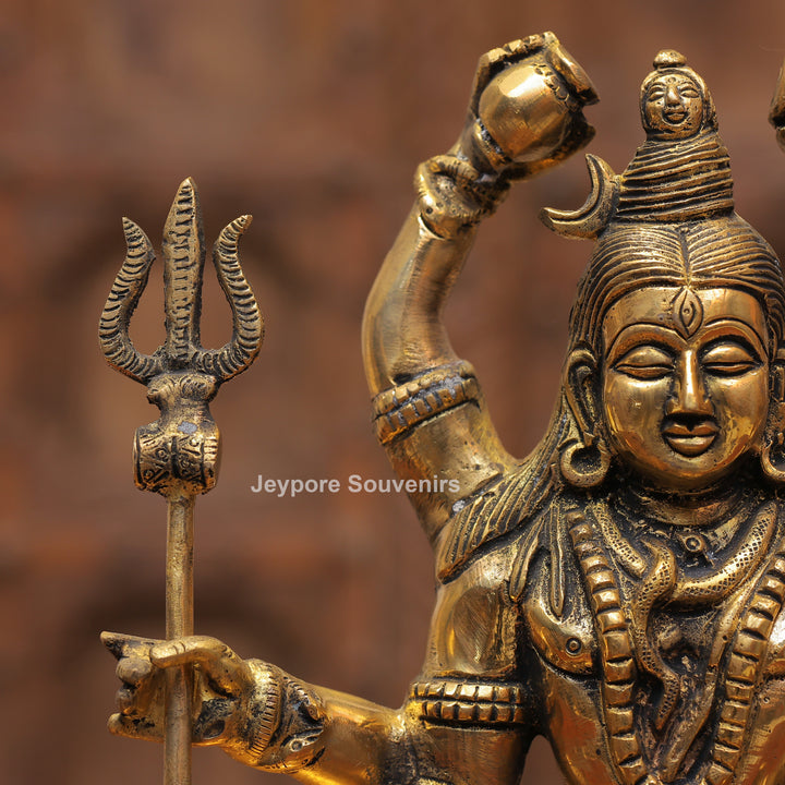 Handcrafted Brass Mahamrityunjaya Shiva Statue | Lord Shiva Murti