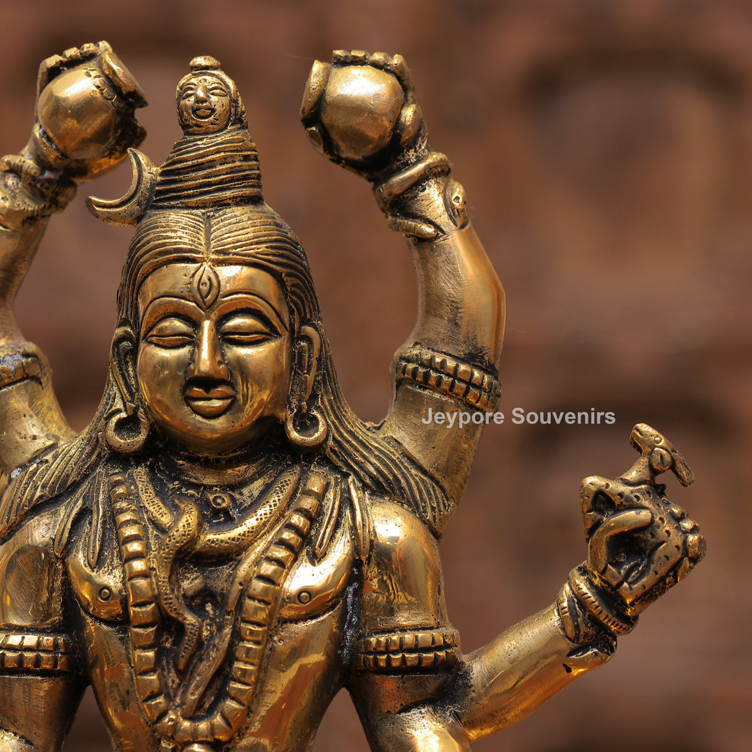 Handcrafted Brass Mahamrityunjaya Shiva Statue | Lord Shiva Murti