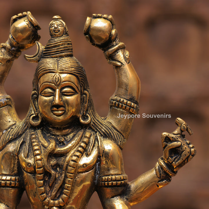 Handcrafted Brass Mahamrityunjaya Shiva Statue | Lord Shiva Murti