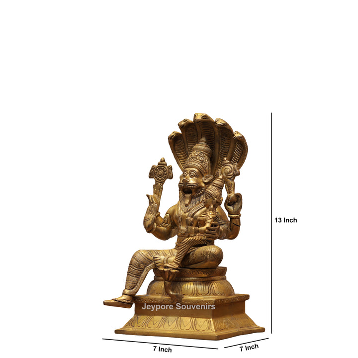 Handcrafted Brass Traditional Narasimha Swamy Statue