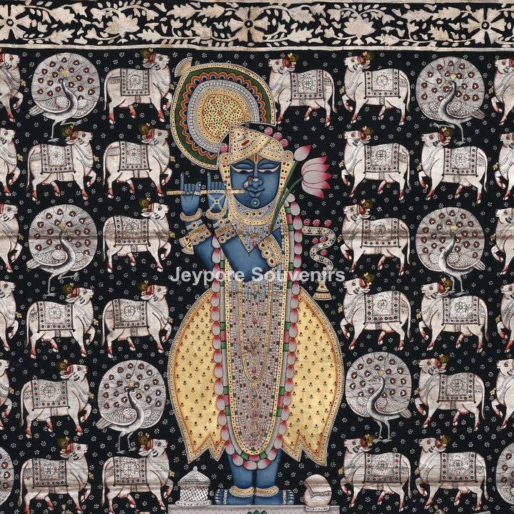 Shrinathji with Holy Cows - Pichwai