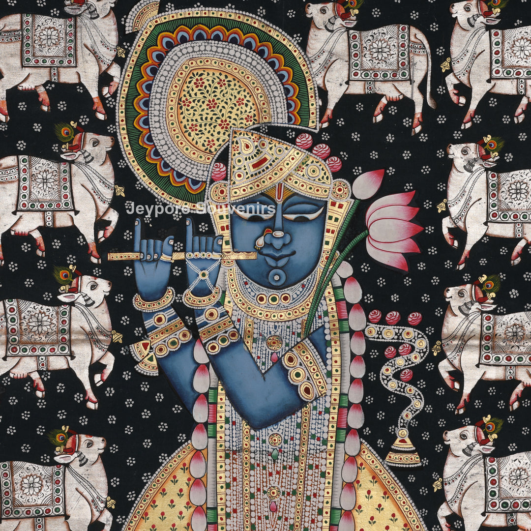 Shrinathji with Holy Cows - Pichwai