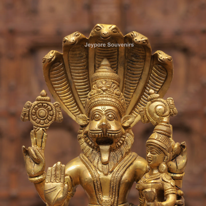 Handcrafted Brass Traditional Narasimha Swamy Statue