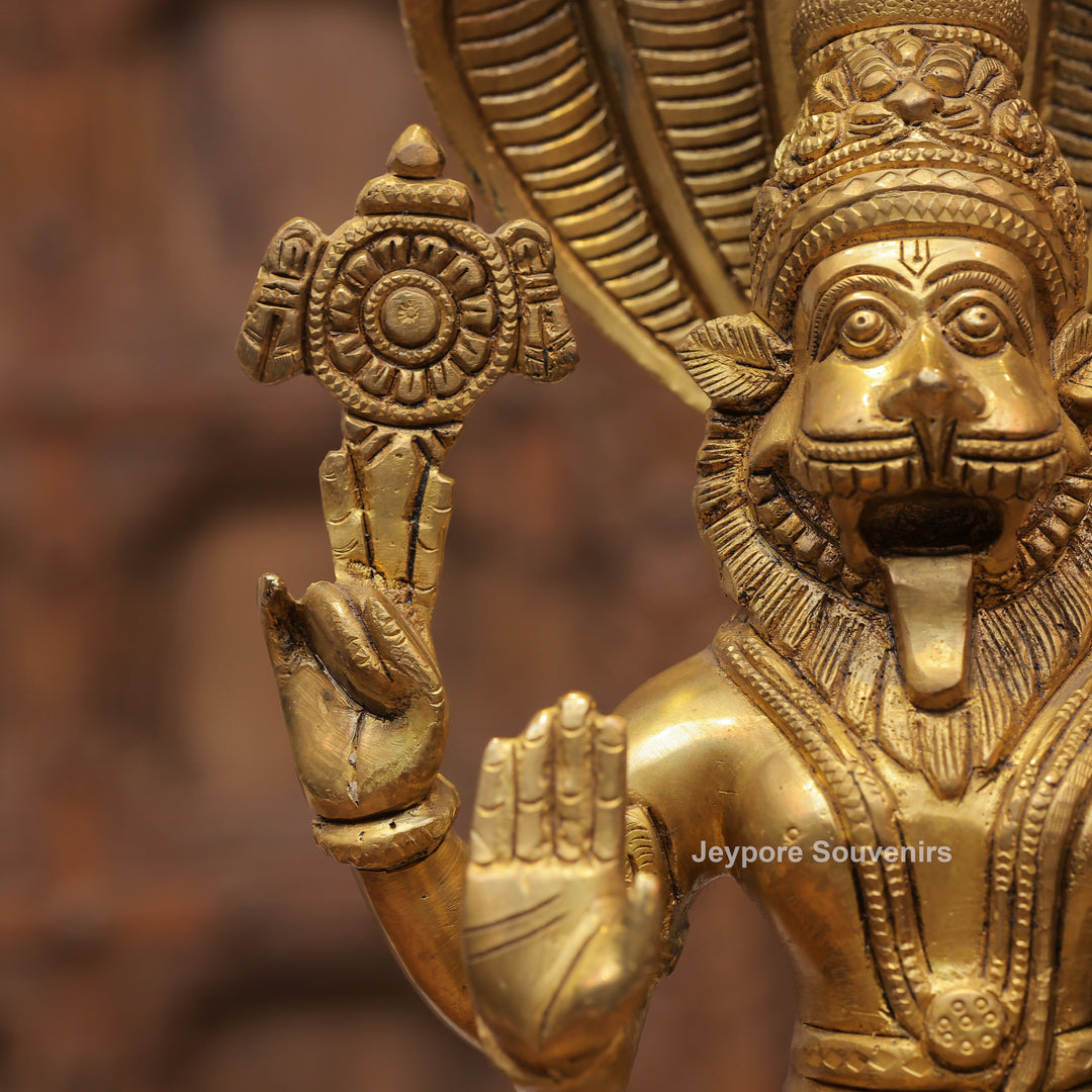 Handcrafted Brass Traditional Narasimha Swamy Statue