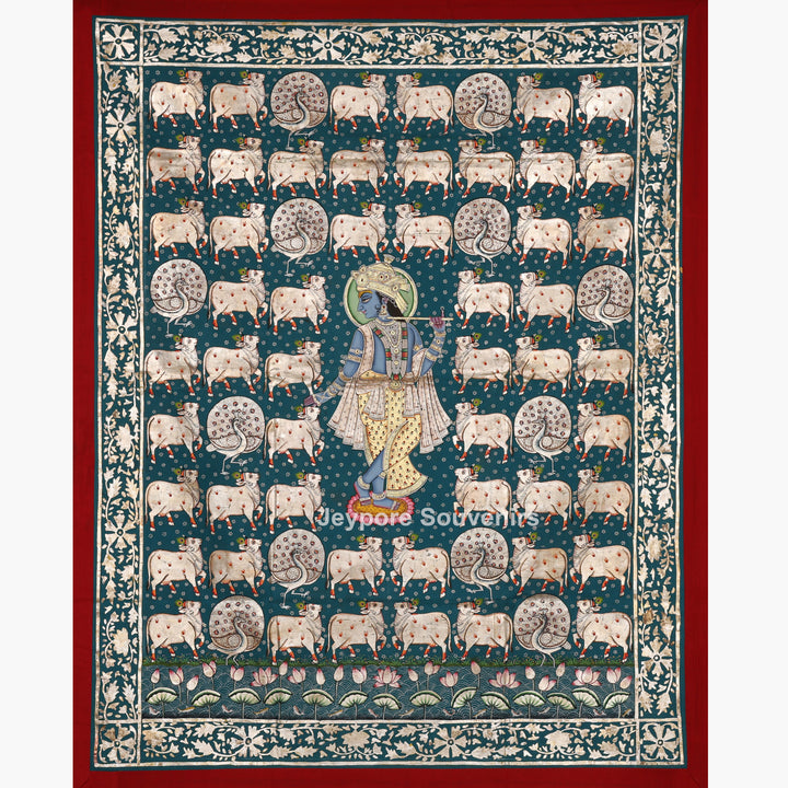 Shrinathji with Divine Cows - Pichwai
