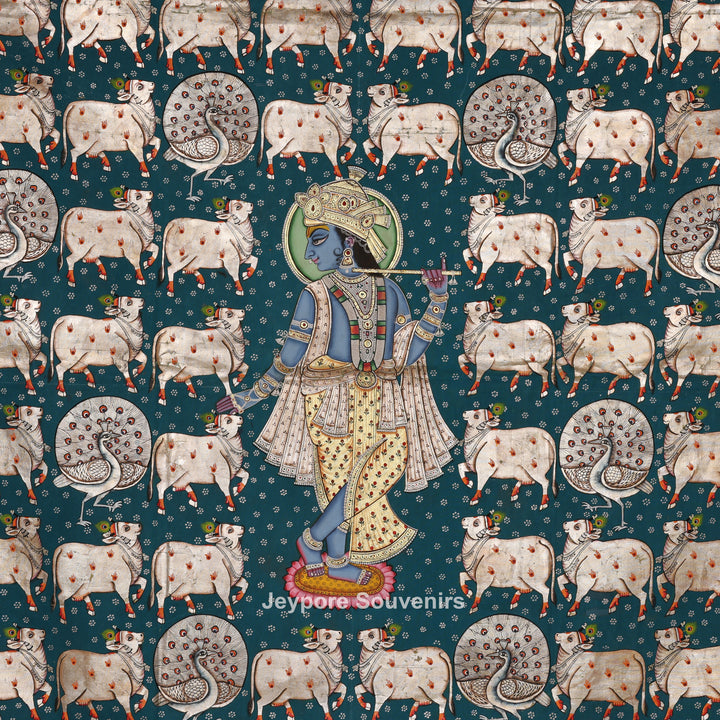 Shrinathji with Divine Cows - Pichwai