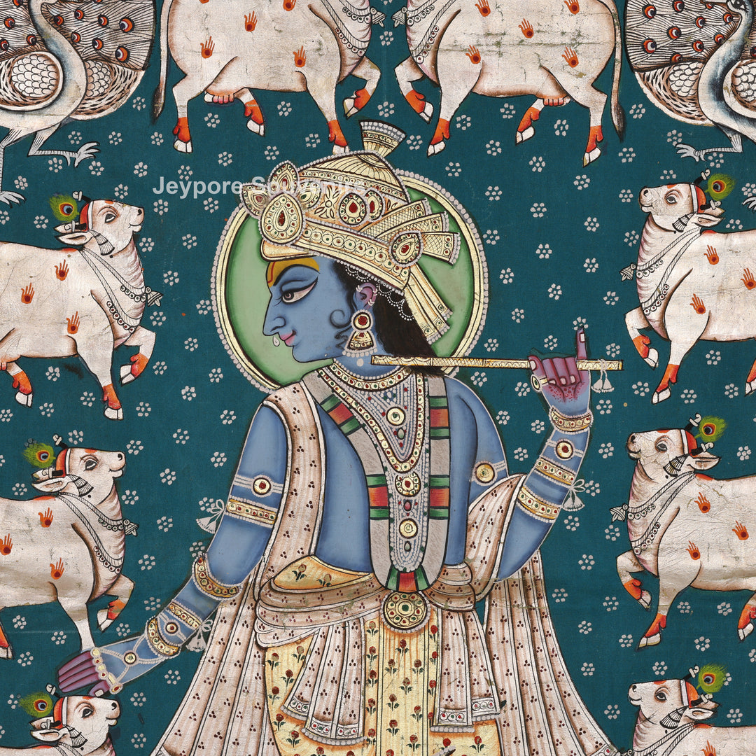 Shrinathji with Divine Cows - Pichwai