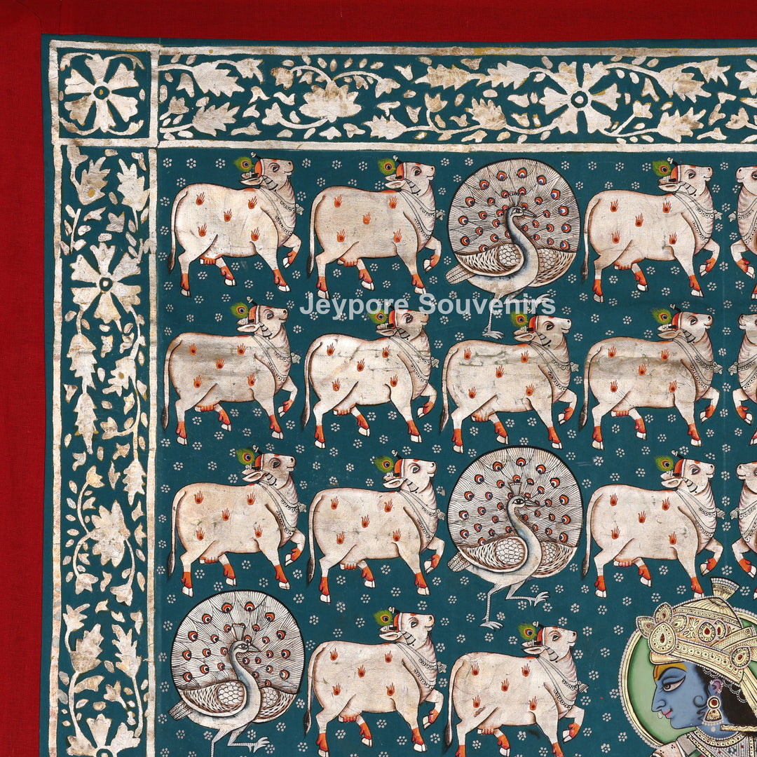Shrinathji with Divine Cows - Pichwai