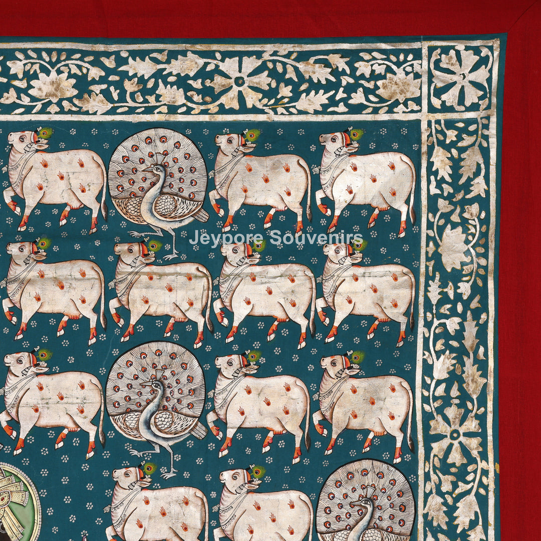 Shrinathji with Divine Cows - Pichwai