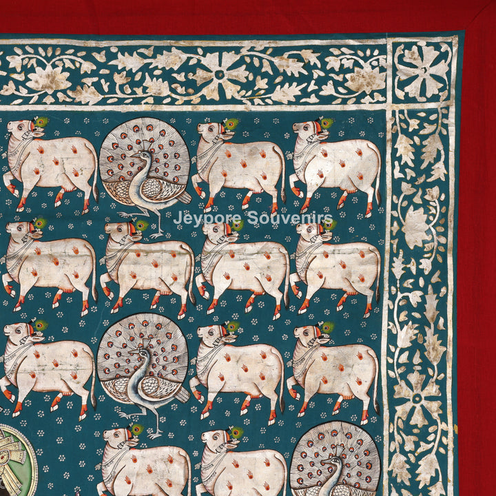 Shrinathji with Divine Cows - Pichwai