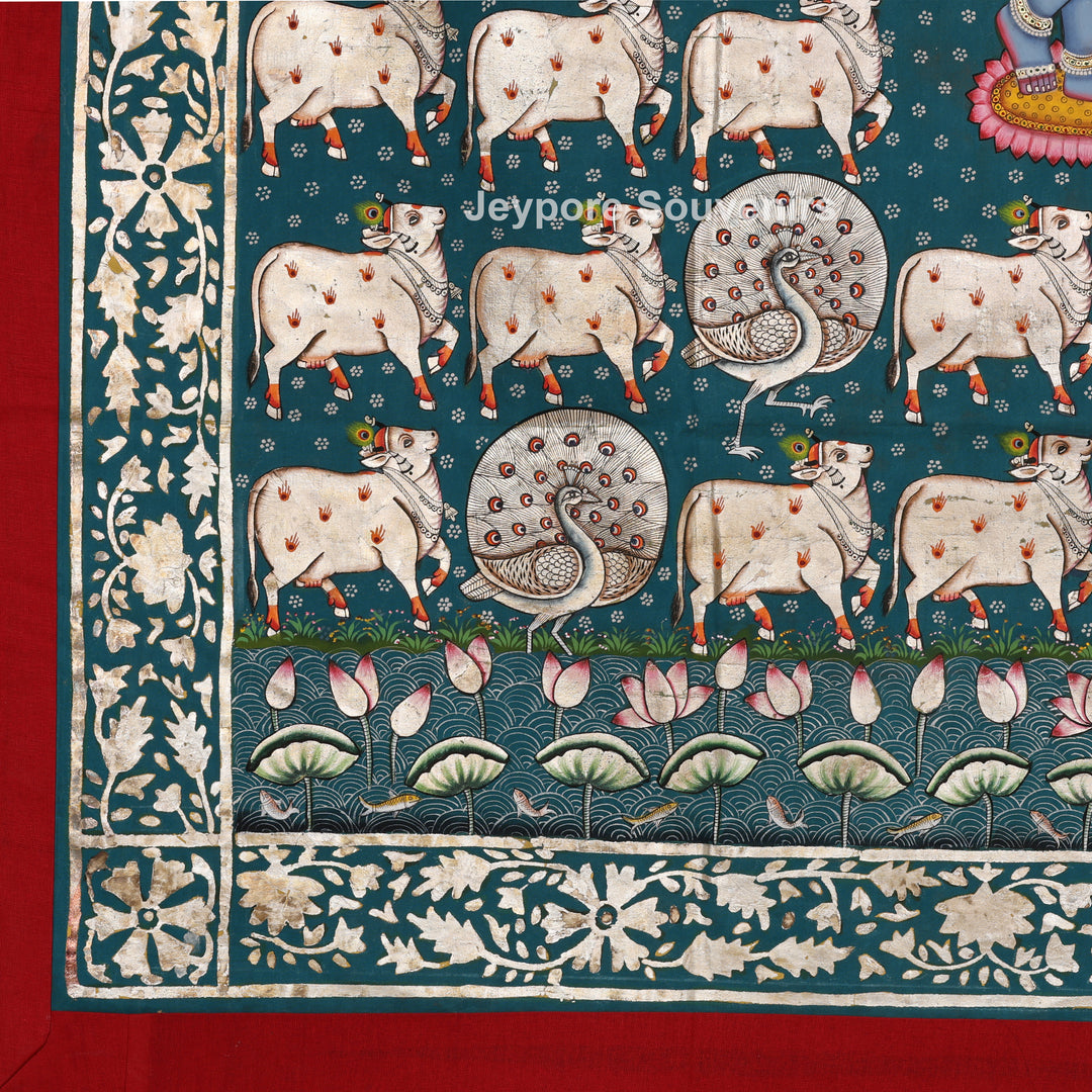 Shrinathji with Divine Cows - Pichwai
