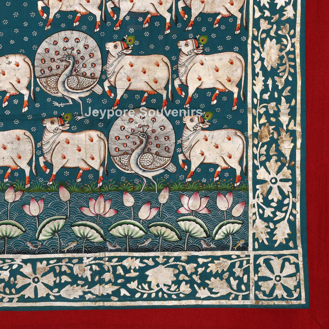 Shrinathji with Divine Cows - Pichwai