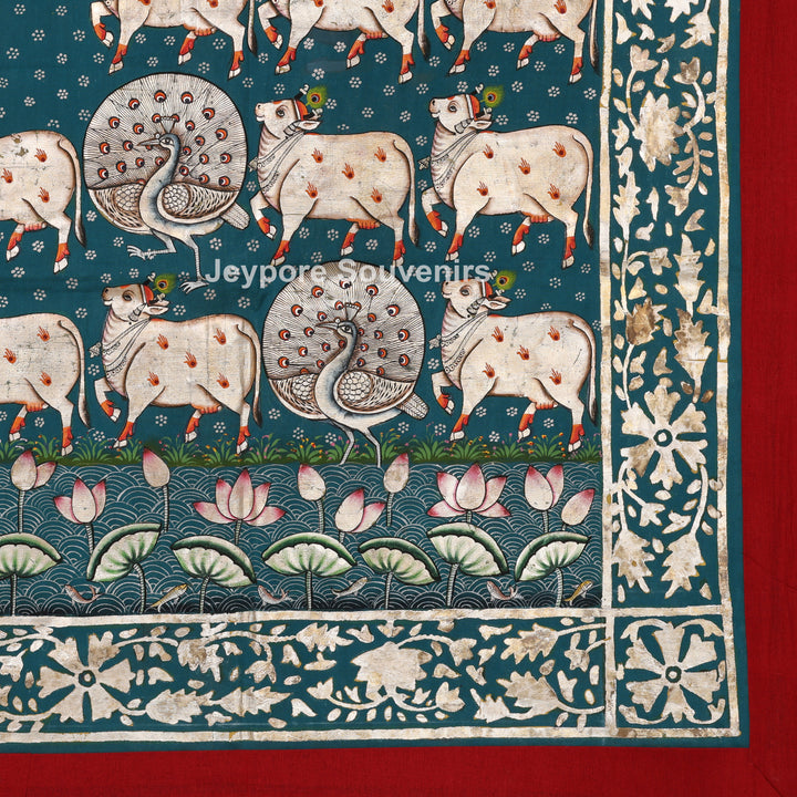 Shrinathji with Divine Cows - Pichwai