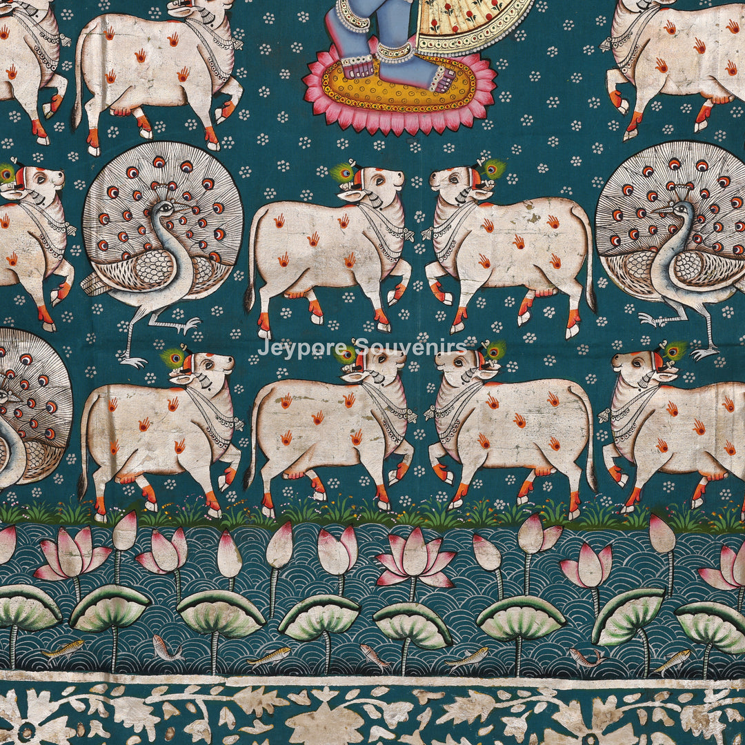 Shrinathji with Divine Cows - Pichwai
