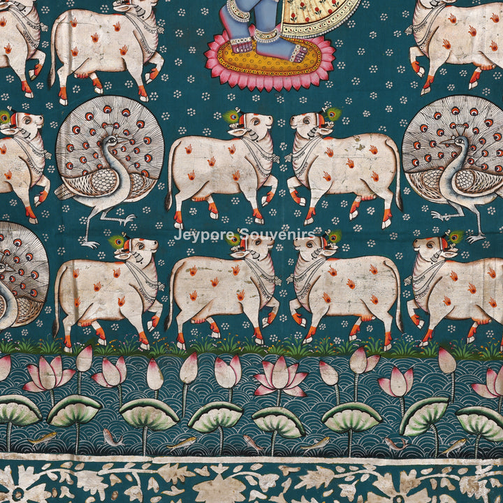Shrinathji with Divine Cows - Pichwai