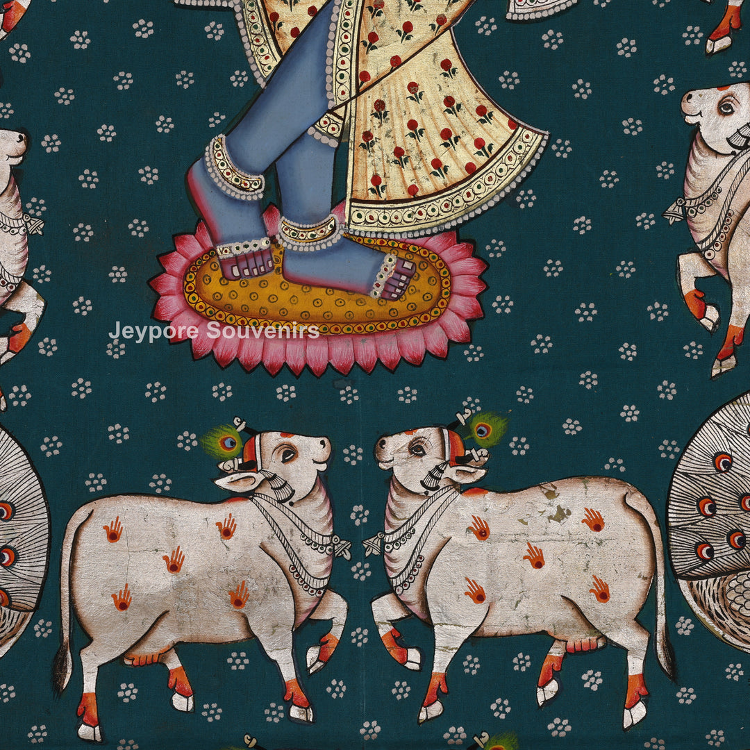 Shrinathji with Divine Cows - Pichwai