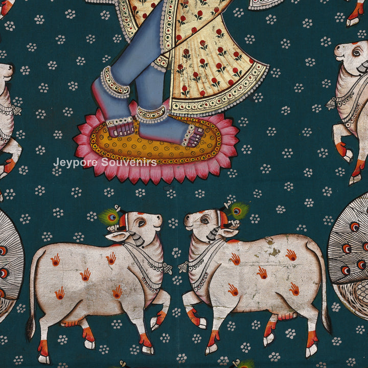 Shrinathji with Divine Cows - Pichwai