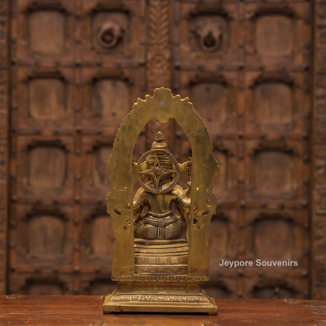 Handcrafted Brass Lord Ganesha Statue with Ornamental Arch