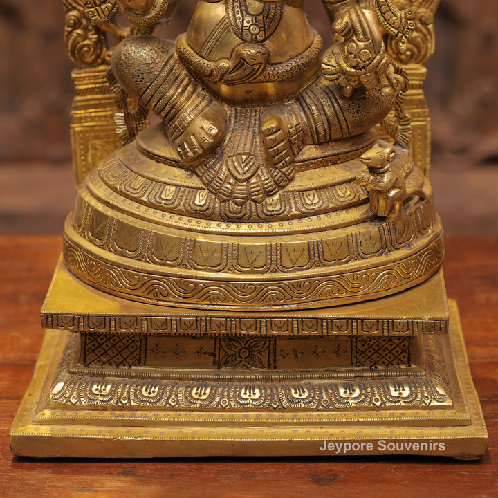 Handcrafted Brass Lord Ganesha Statue with Ornamental Arch