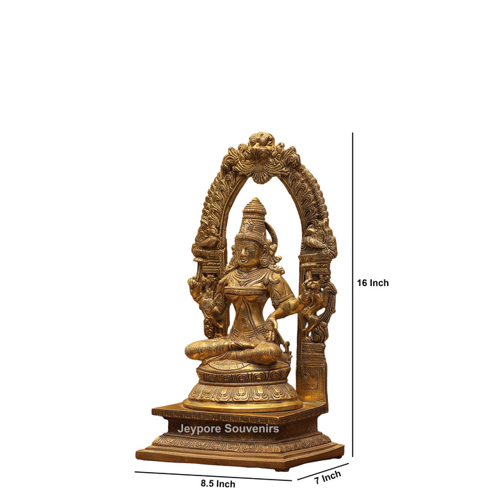 Handcrafted Brass Goddess Lakshmi Statue with Prabhavali Arch