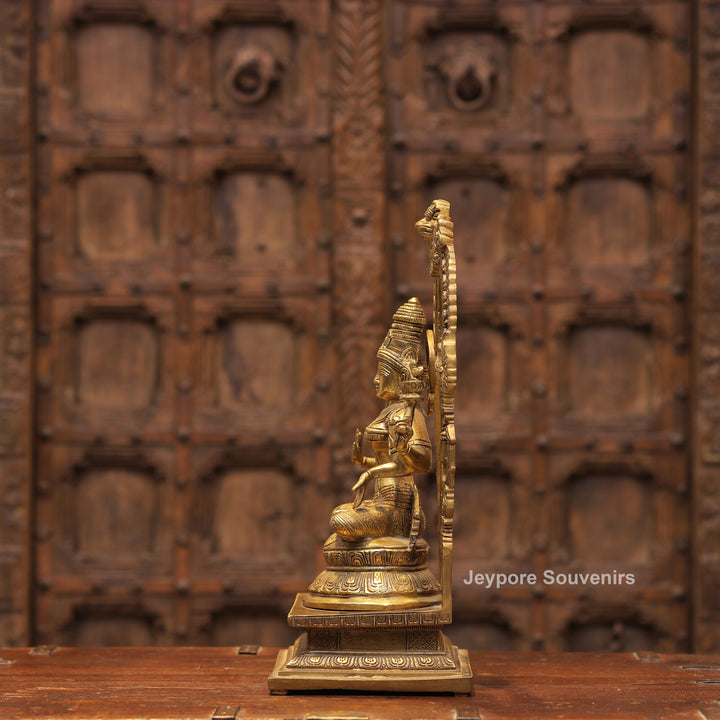 Handcrafted Brass Goddess Lakshmi Statue with Prabhavali Arch