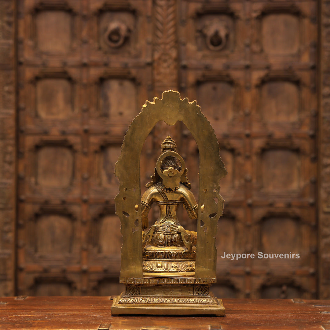 Handcrafted Brass Goddess Lakshmi Statue with Prabhavali Arch