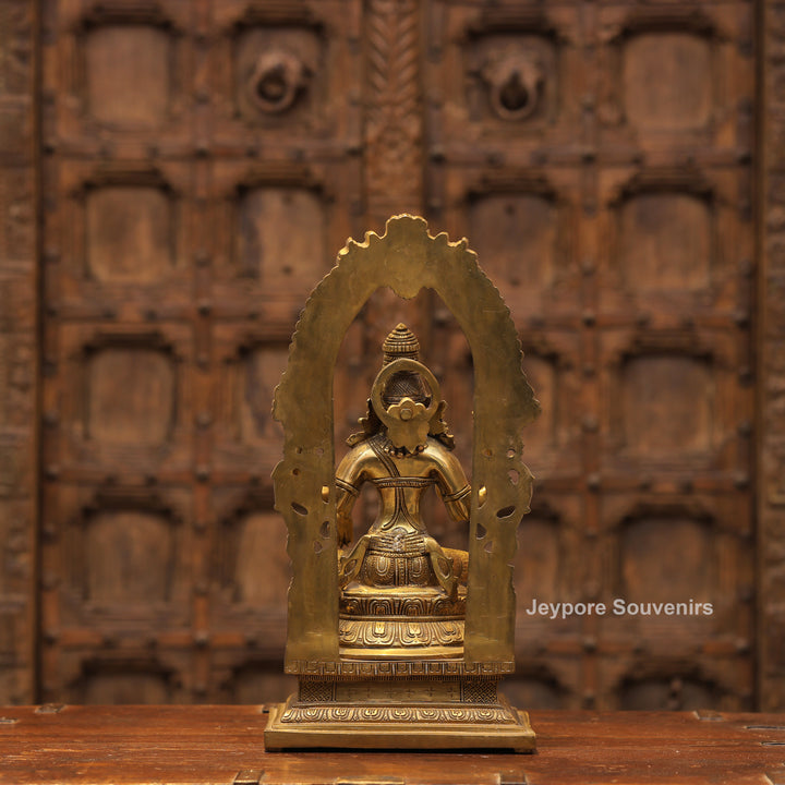 Handcrafted Brass Goddess Lakshmi Statue with Prabhavali Arch