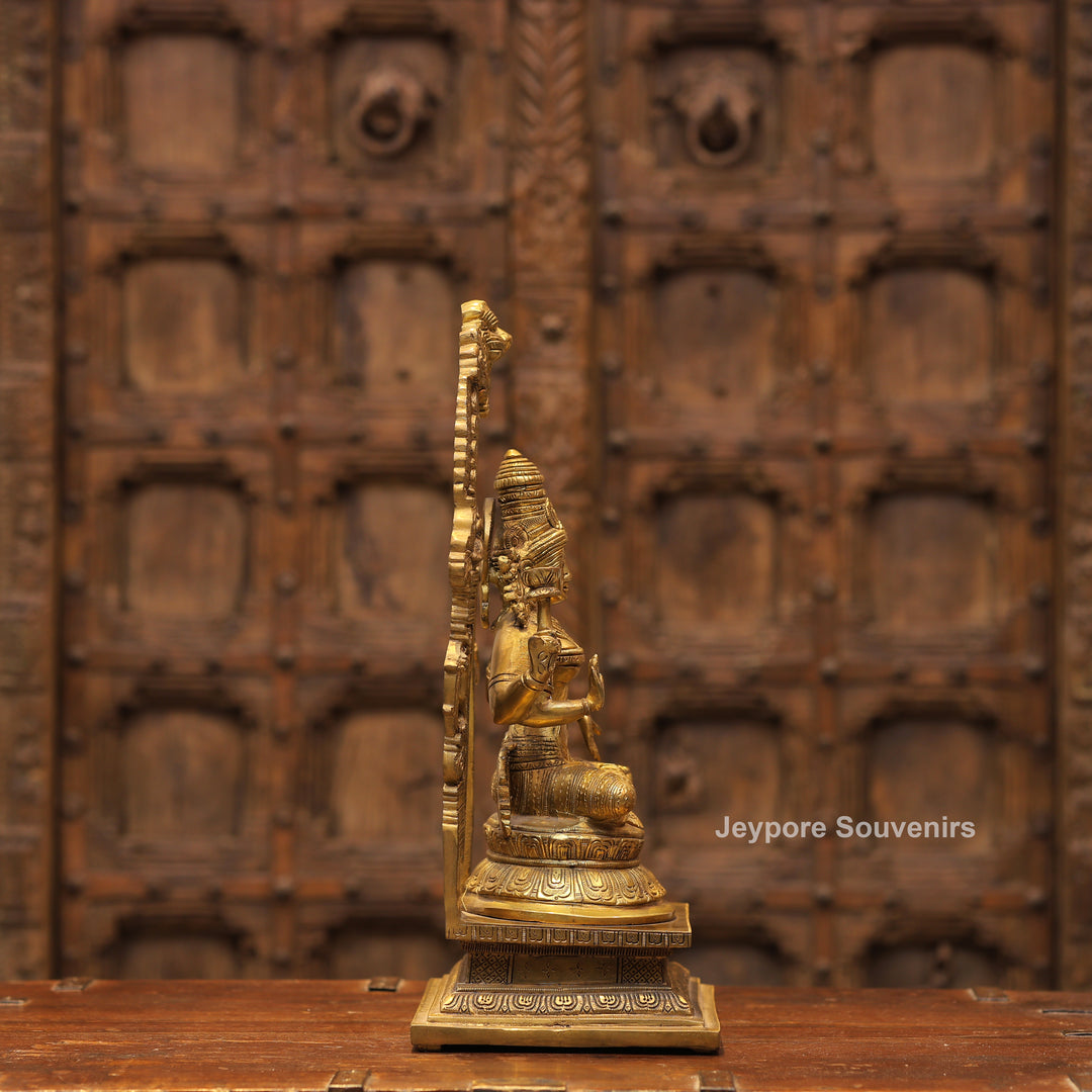 Handcrafted Brass Goddess Lakshmi Statue with Prabhavali Arch