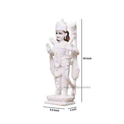 Grand 18" White Marble Ram Darbar Idol Set | Lord Rama Family