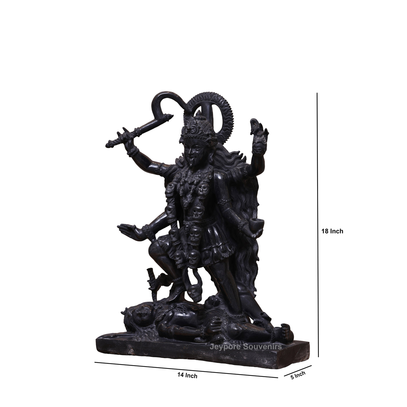 18" Black Marble Handcrafted Goddess Kali Idol