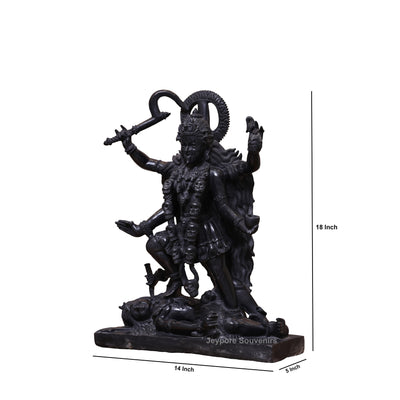 18" Black Marble Handcrafted Goddess Kali Idol