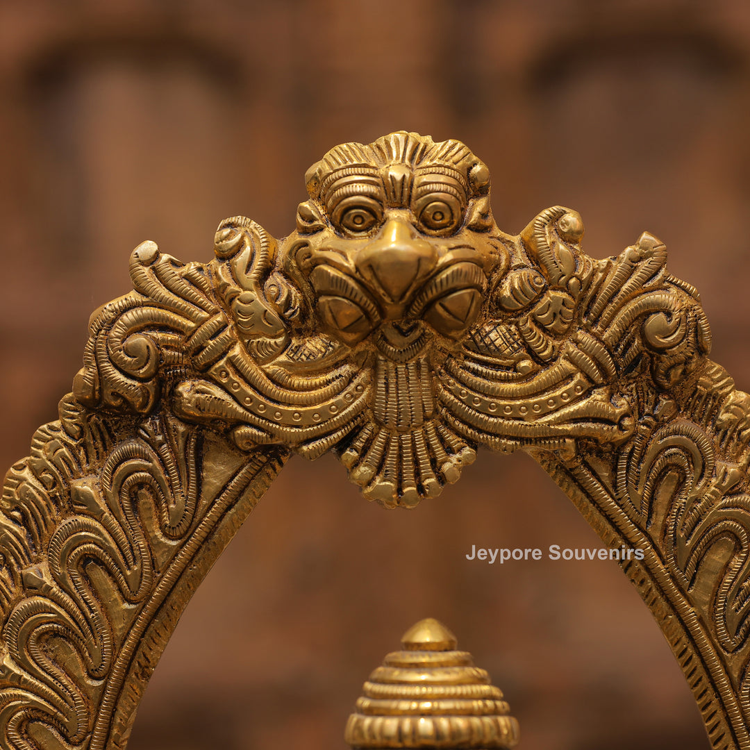 Handcrafted Brass Goddess Lakshmi Statue with Prabhavali Arch